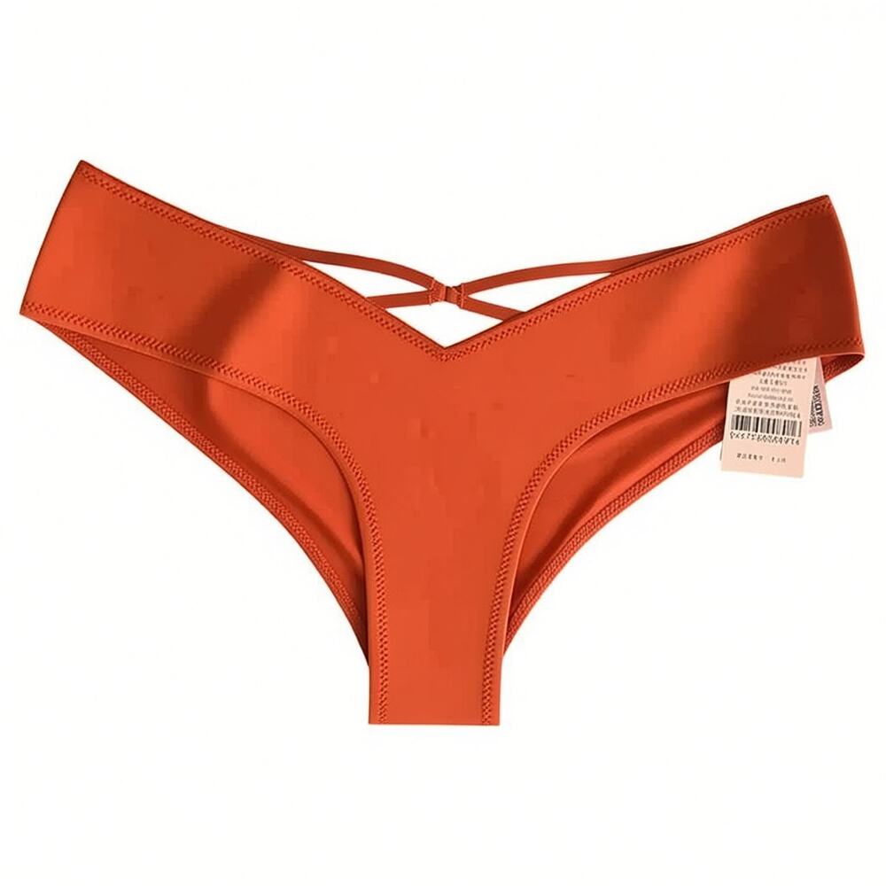 Victoria's Secret Orange  Cutout Open Back Cheeky Panty, Small
